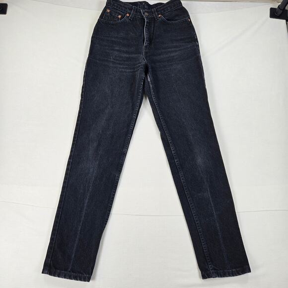 Vintage Made in USA Levi High Rise Black Mom Jeans Women's Size 7 - Picture 1 of 7